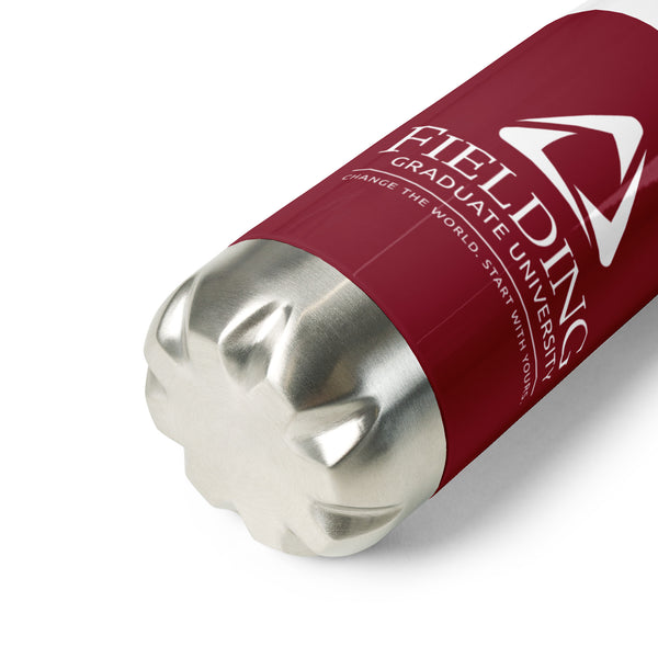 Stainless Steel Water Bottle - Merlot | Fielding Logo