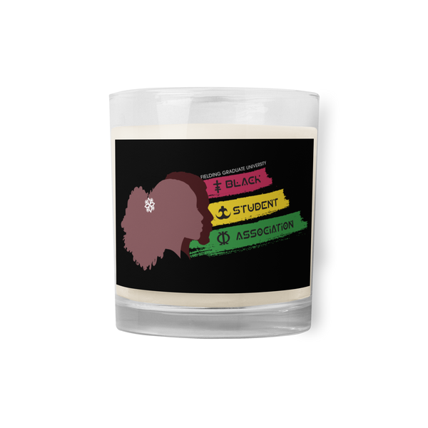 Glass Jar Soy Wax Candle - Black | Black Student Association Logo